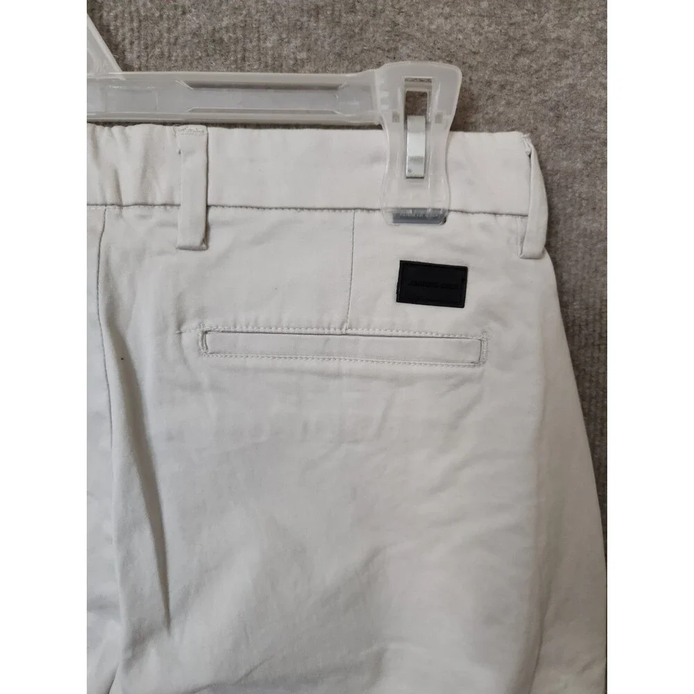 Kenneth Cole Cotton Stretch Cargo Pants Mens 30x32 Lt Gray Flex Tapered NEW